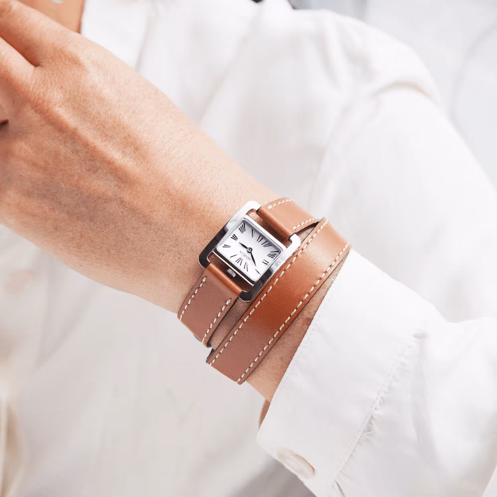 Montre femme Herbelin V Avenue, bracelet double tour marron – Image 5