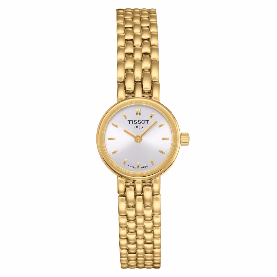 Montre femme Tissot Lovely Round, cadran argenté, dorée