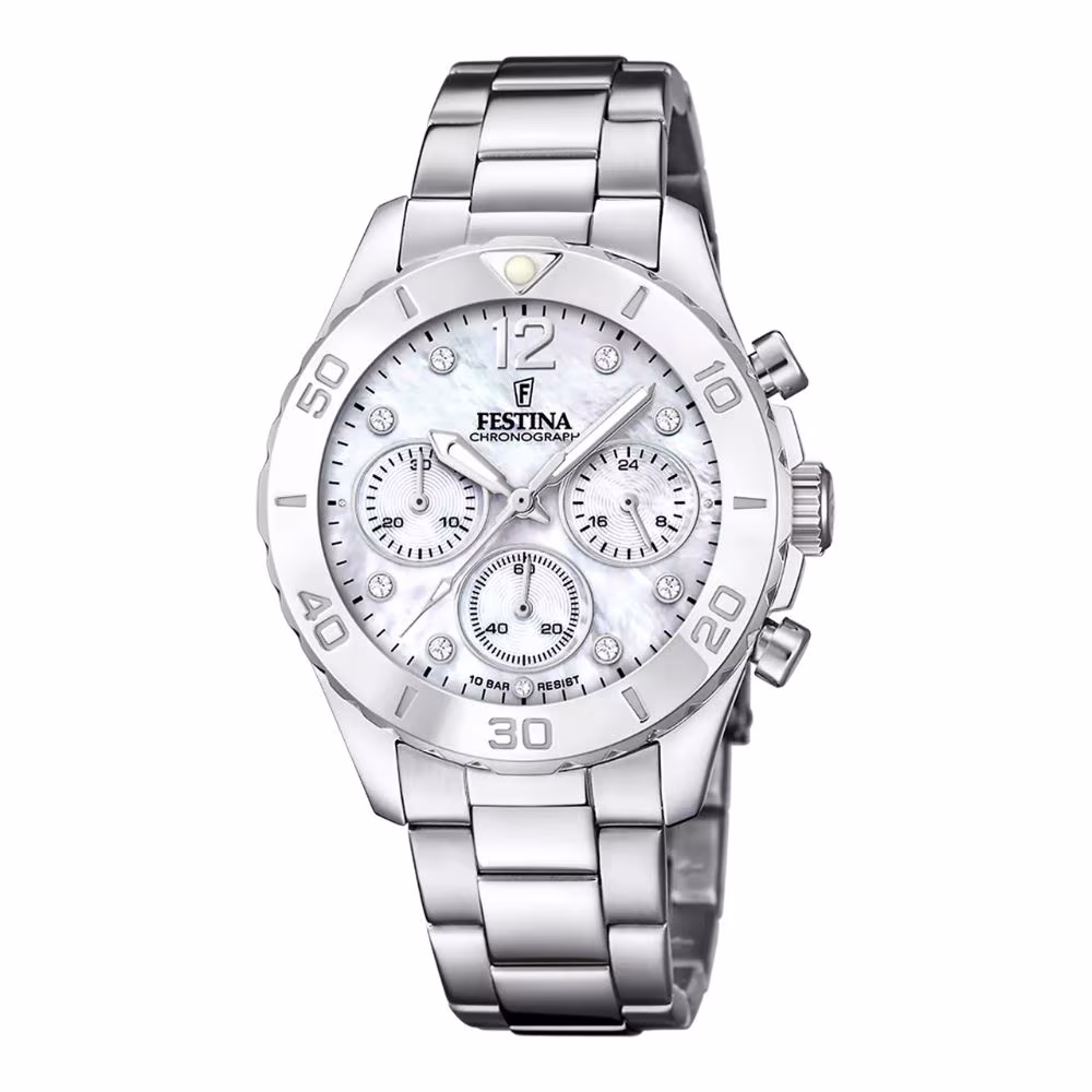Montre Festina Boyfriend Chronograph, cadran nacre, acier