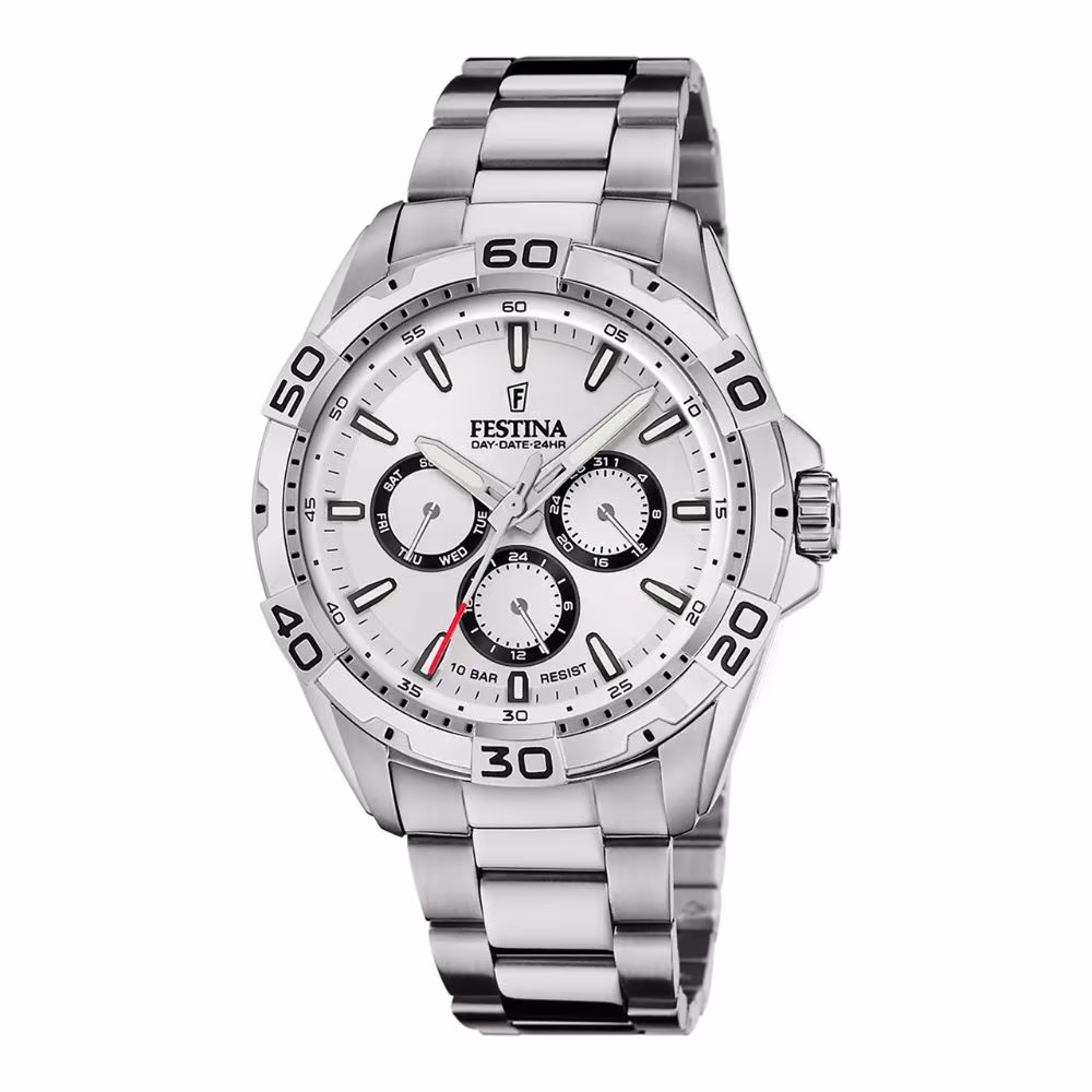 Montre homme Festina Multifonction, cadran gris, acier