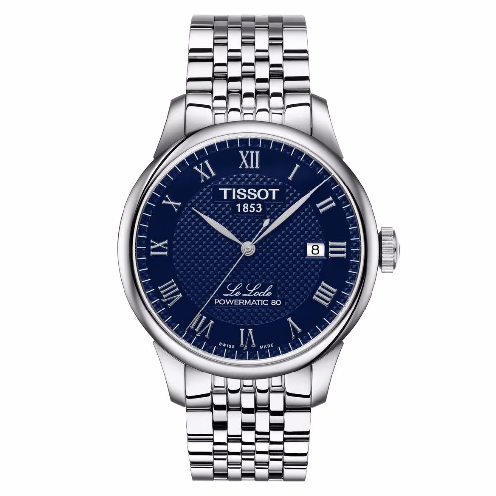 Montre Tissot Le Locle homme, cadran bleu, acier