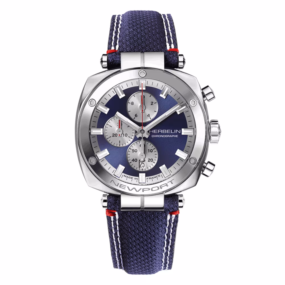 Montre Herbelin Newport Héritage, chrono, cadran bleu – Image 2
