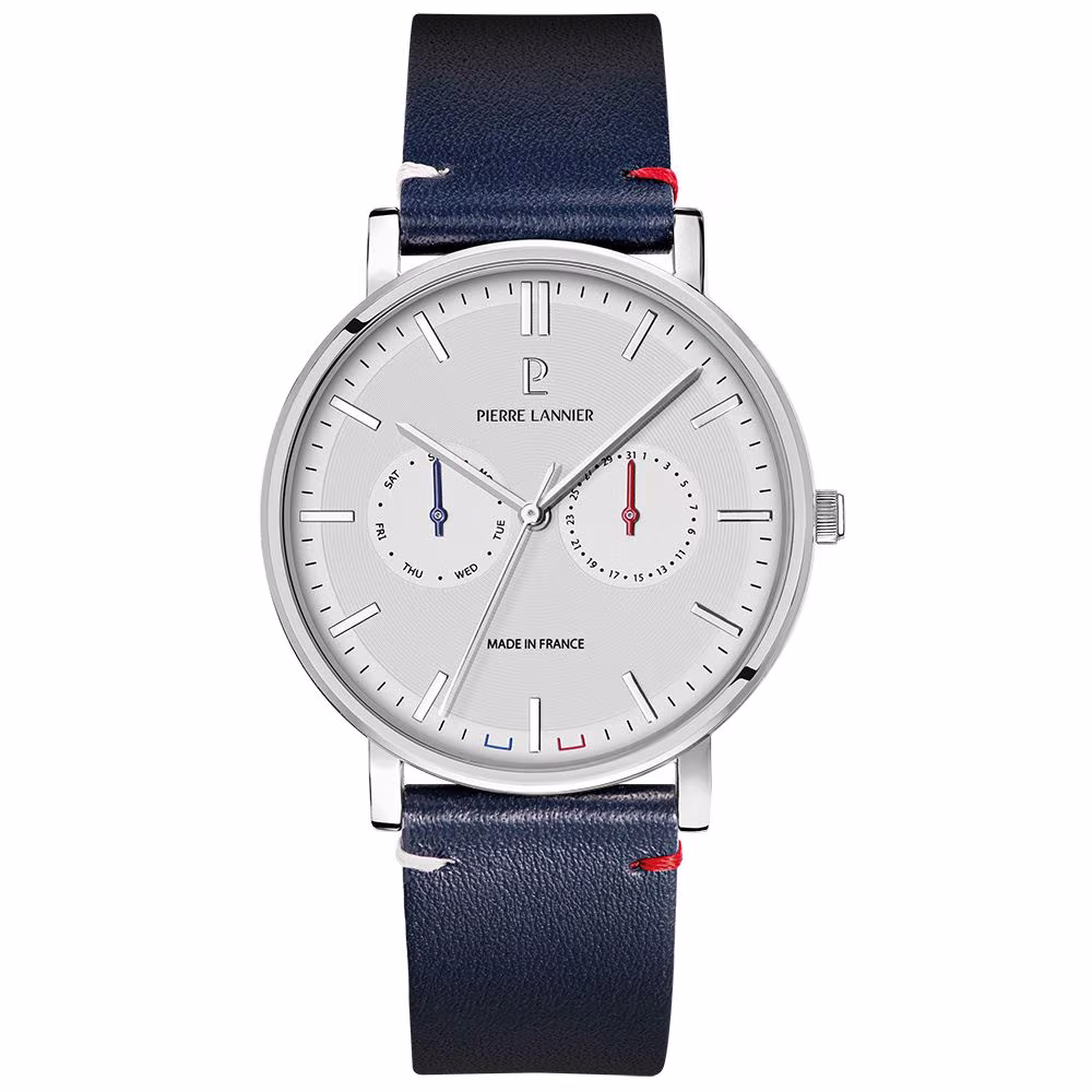 Montre Pierre Lannier Essential, Capsule France, cadran jour et date