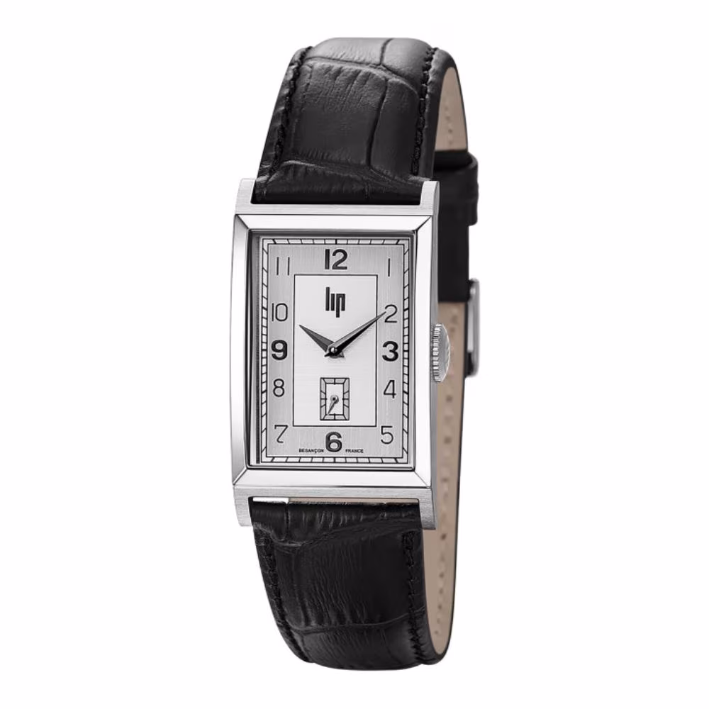 Montre Lip Churchill T24 cuir noir cadran gris 671270