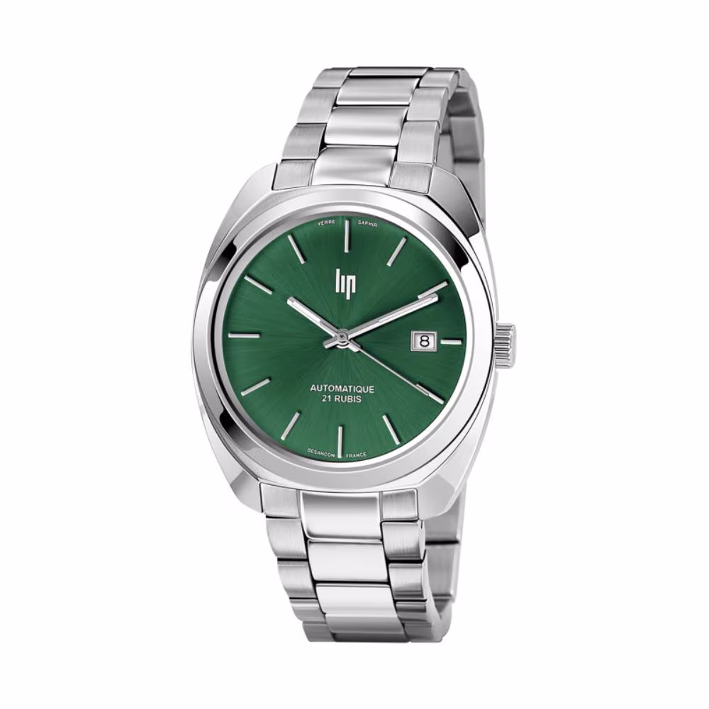 Montre Lip Général de Gaulle automatique verte 39mm