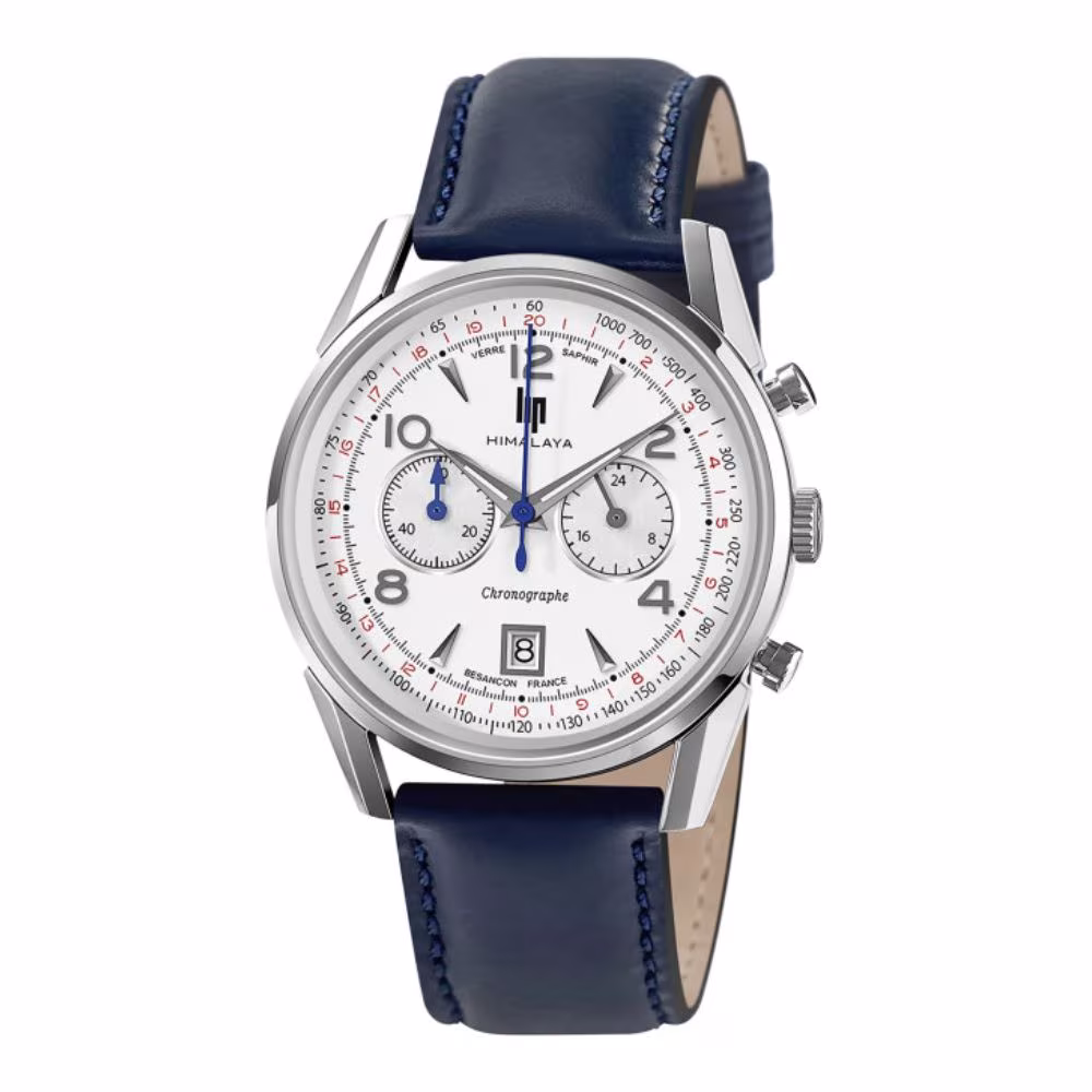 Montre Lip Himalaya chronographe cuir bleu 671593