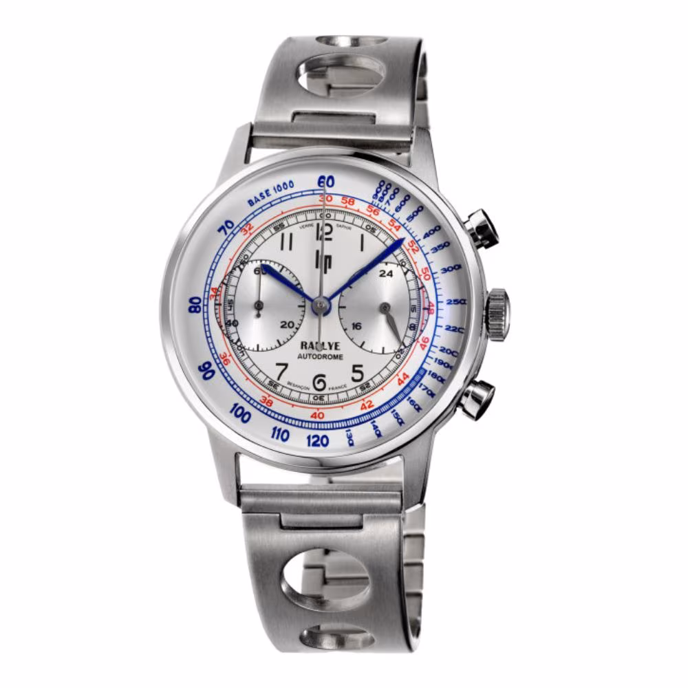 Montre Lip Rallye Autodrome, bracelet perforé, cadran argenté – Image 2