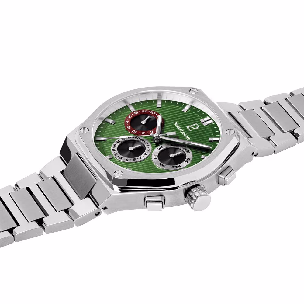 Montre Pierre Lannier Copilote , acier, cadran vert pour homme – Image 4