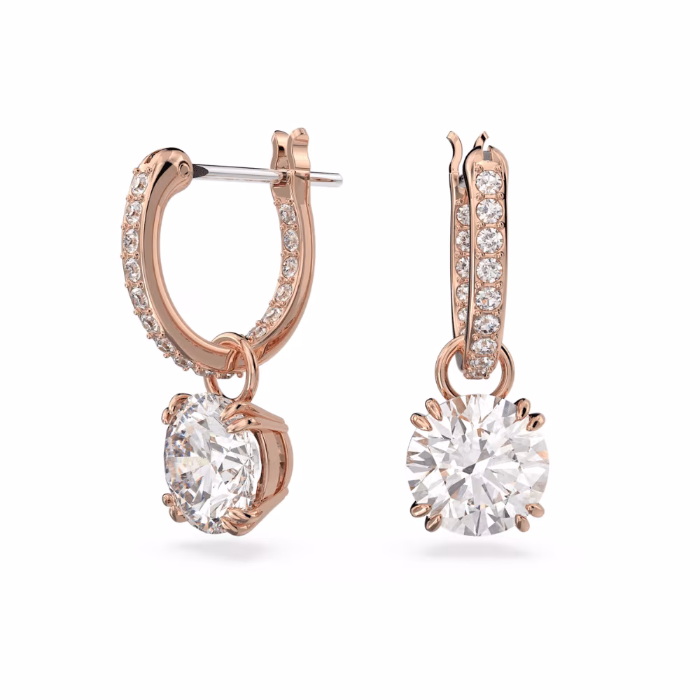 Pendants d’Oreilles Swarovski Stilla, rose, blanches