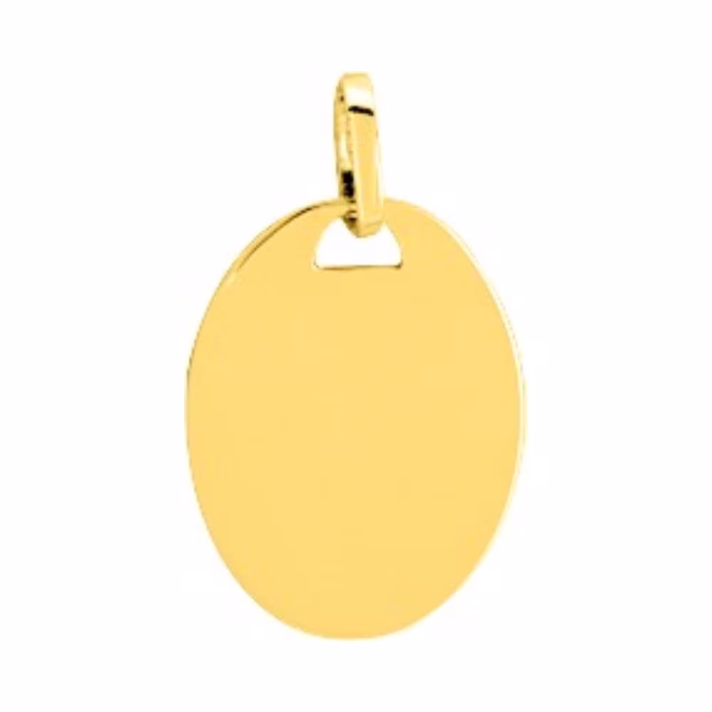 Pendentif Or Jaune Ovale A Graver
