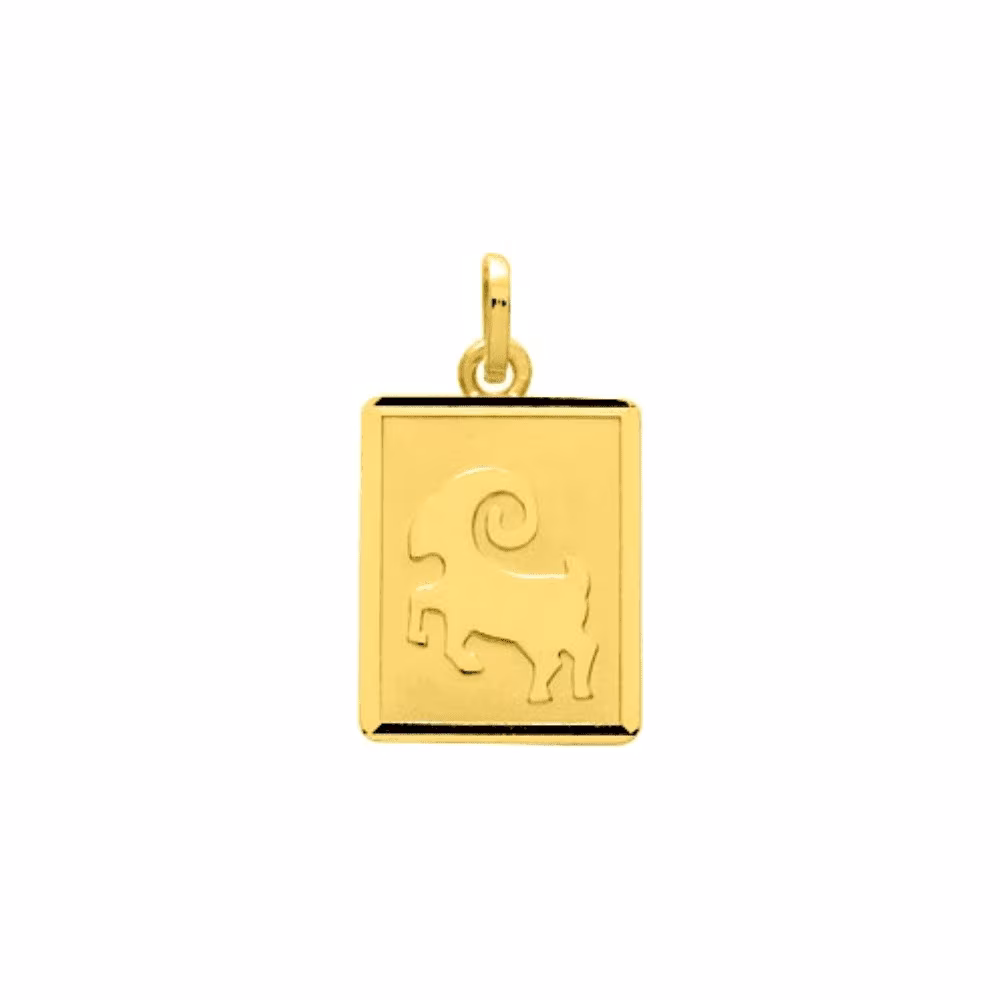 Pendentif Zodiaque Rectangulaire Or Jaune