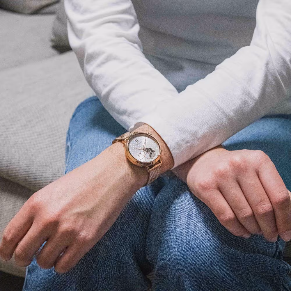 Montre automatique femme Pierre Lannier Espérance, acier rose – Image 3