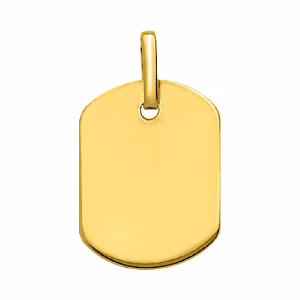 Plaque or jaune forme tonneau a graver