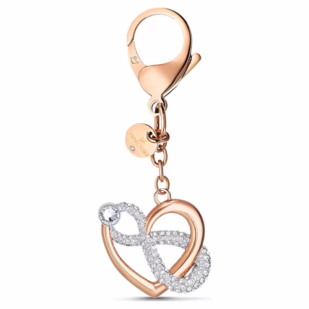 Porte Clef Swarovski Infinite, rose, blanc