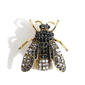 Broche Abeille Noire Vintage