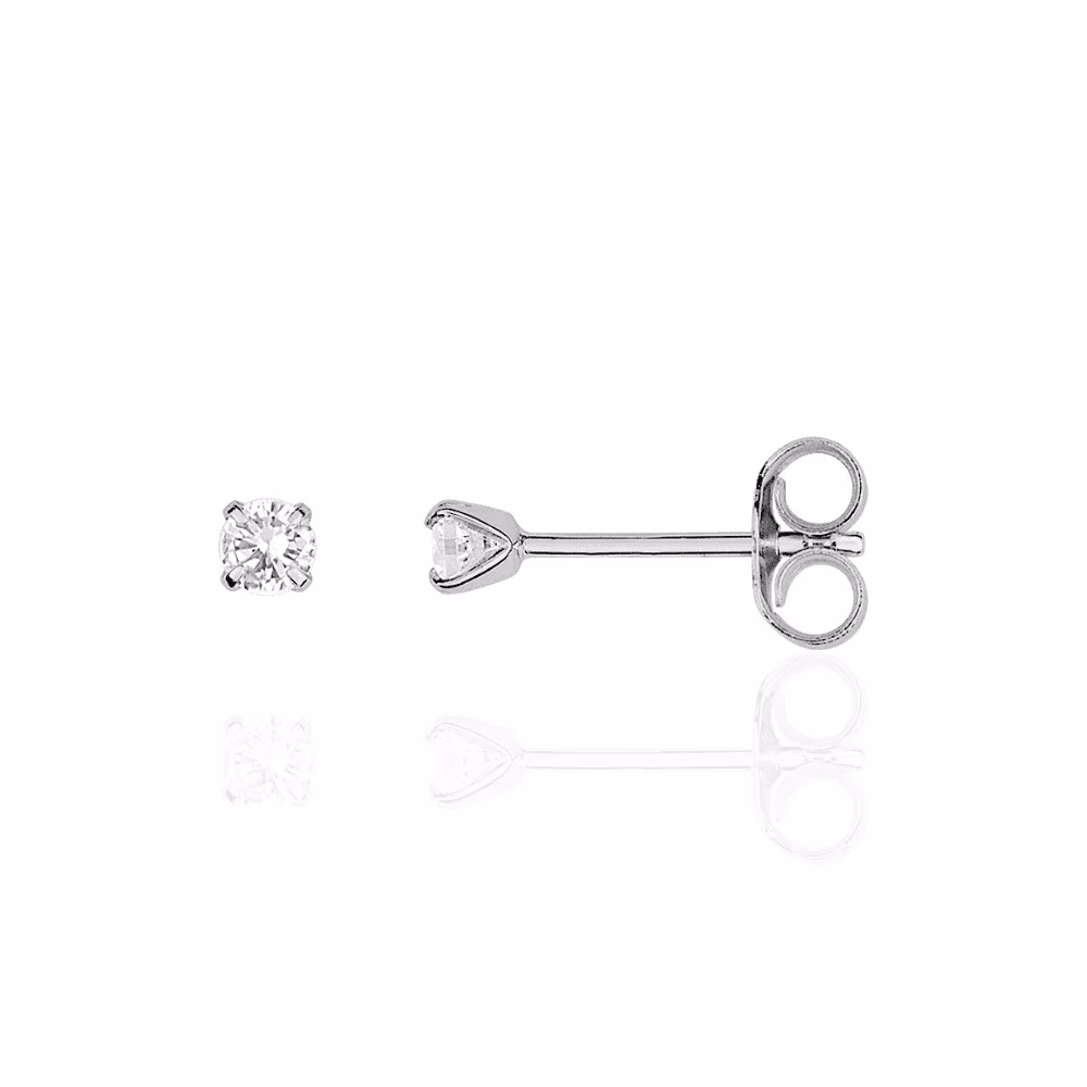 Puces d’Oreilles Oxydes de Zirconium Or Blanc