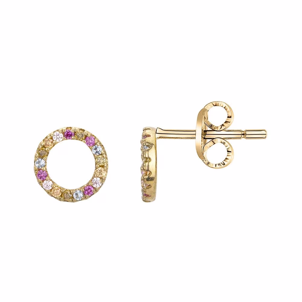 Puces d’OreillesRondes Ajourées Oxydes Colorés – Image 2