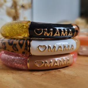 Bracelet Mama glitter léopard fait main – Cadeau original fête des mères ou naissance