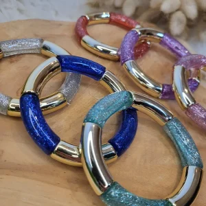 Bracelet paillettes élastique jonc