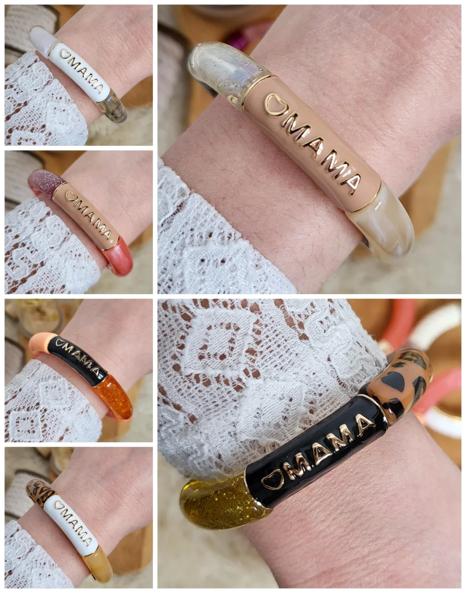 Bracelet Mama glitter léopard fait main – Cadeau original fête des mères ou naissance – Image 4