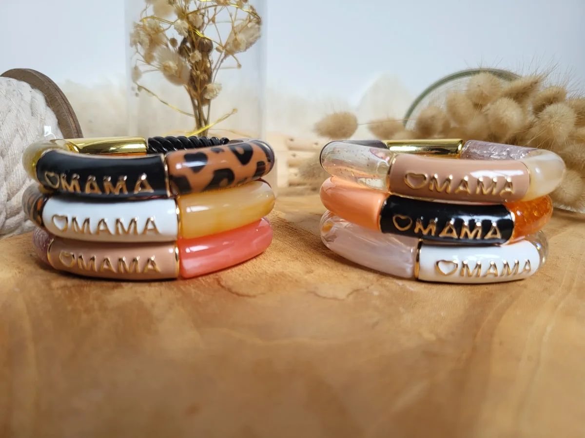 Bracelet Mama glitter léopard fait main – Cadeau original fête des mères ou naissance – Image 5