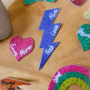 Broche éclair 3 pics paillette personnalisable fait main cadeau témoin marraine femme fête des mères anniversaire EVJF