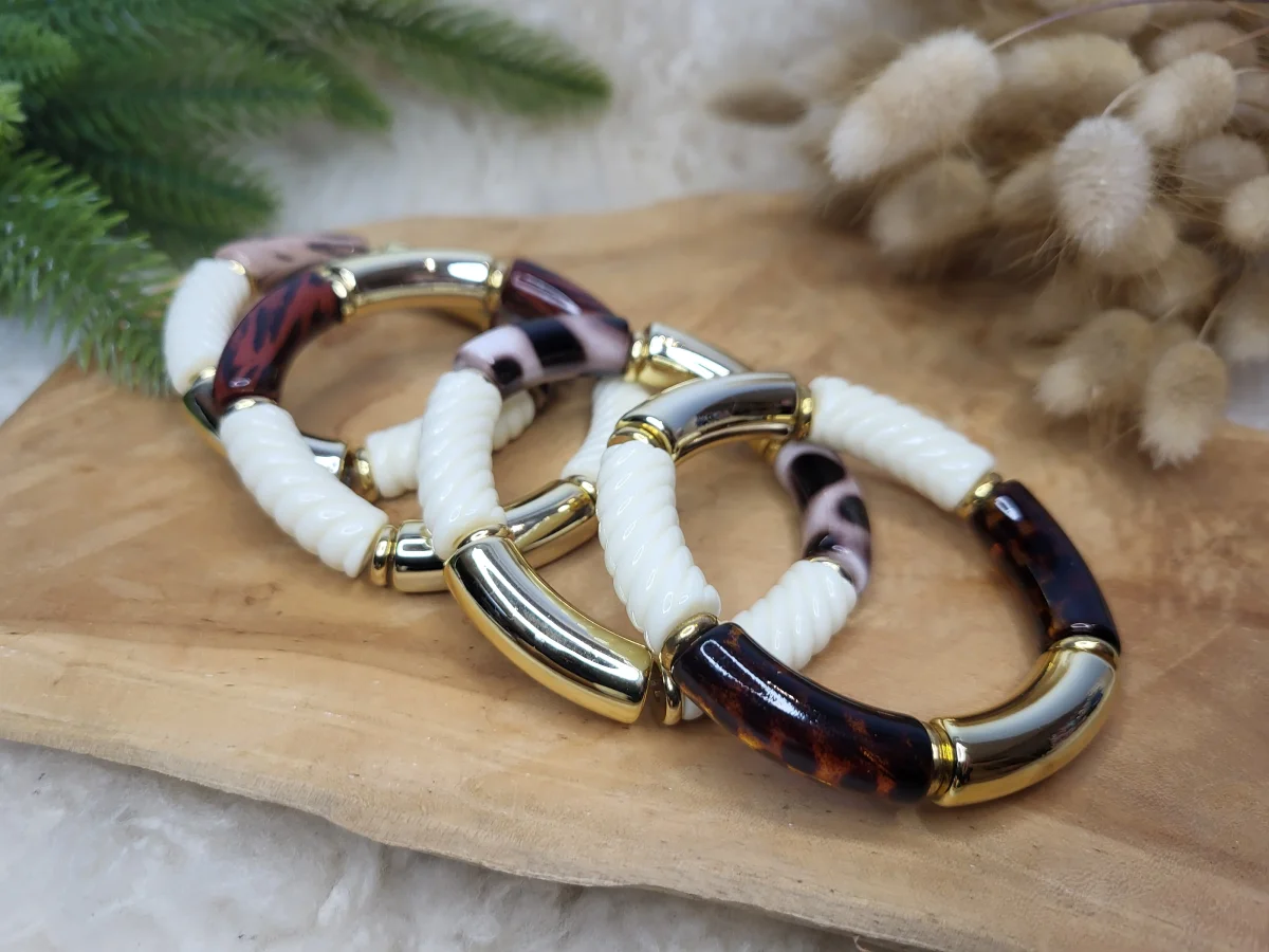 Bracelet léopard élastique acrylique – Image 7