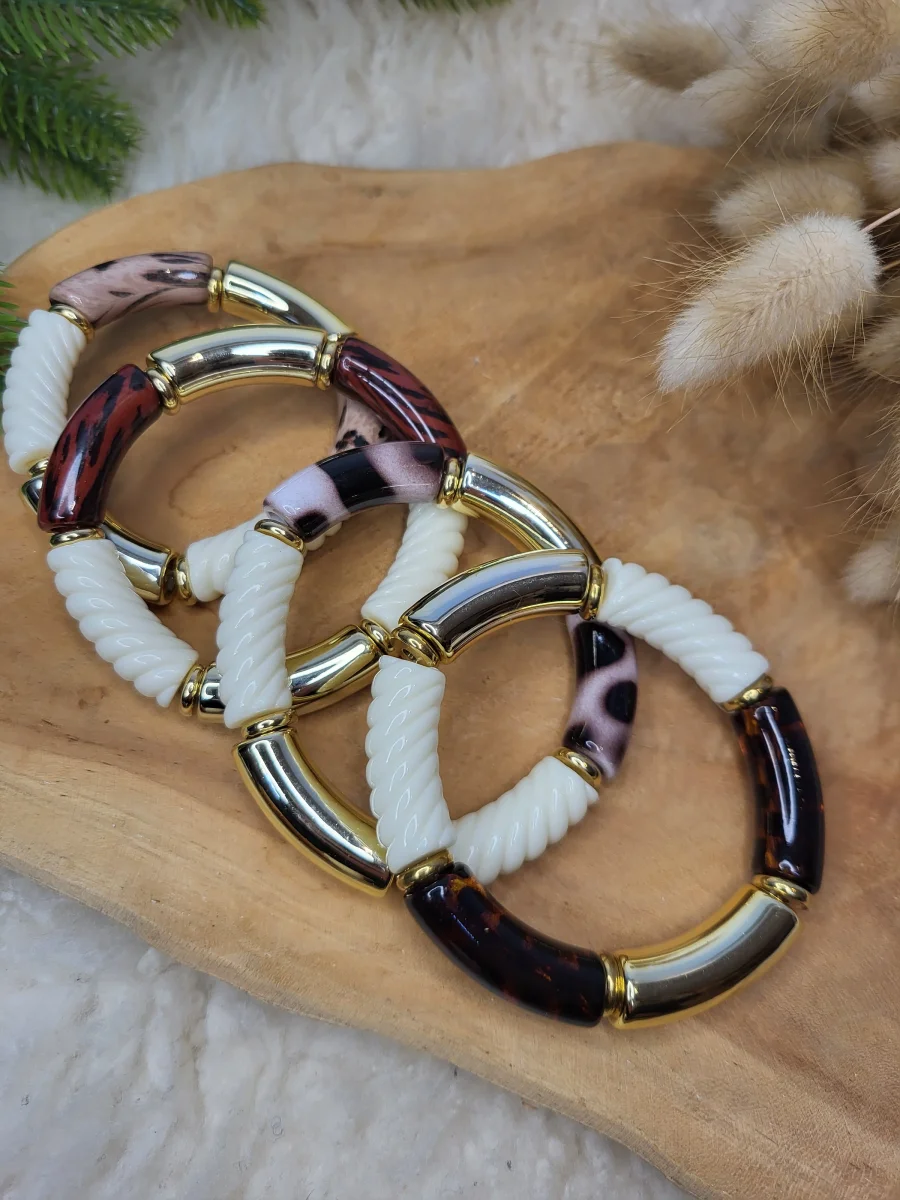 Bracelet léopard élastique acrylique – Image 5
