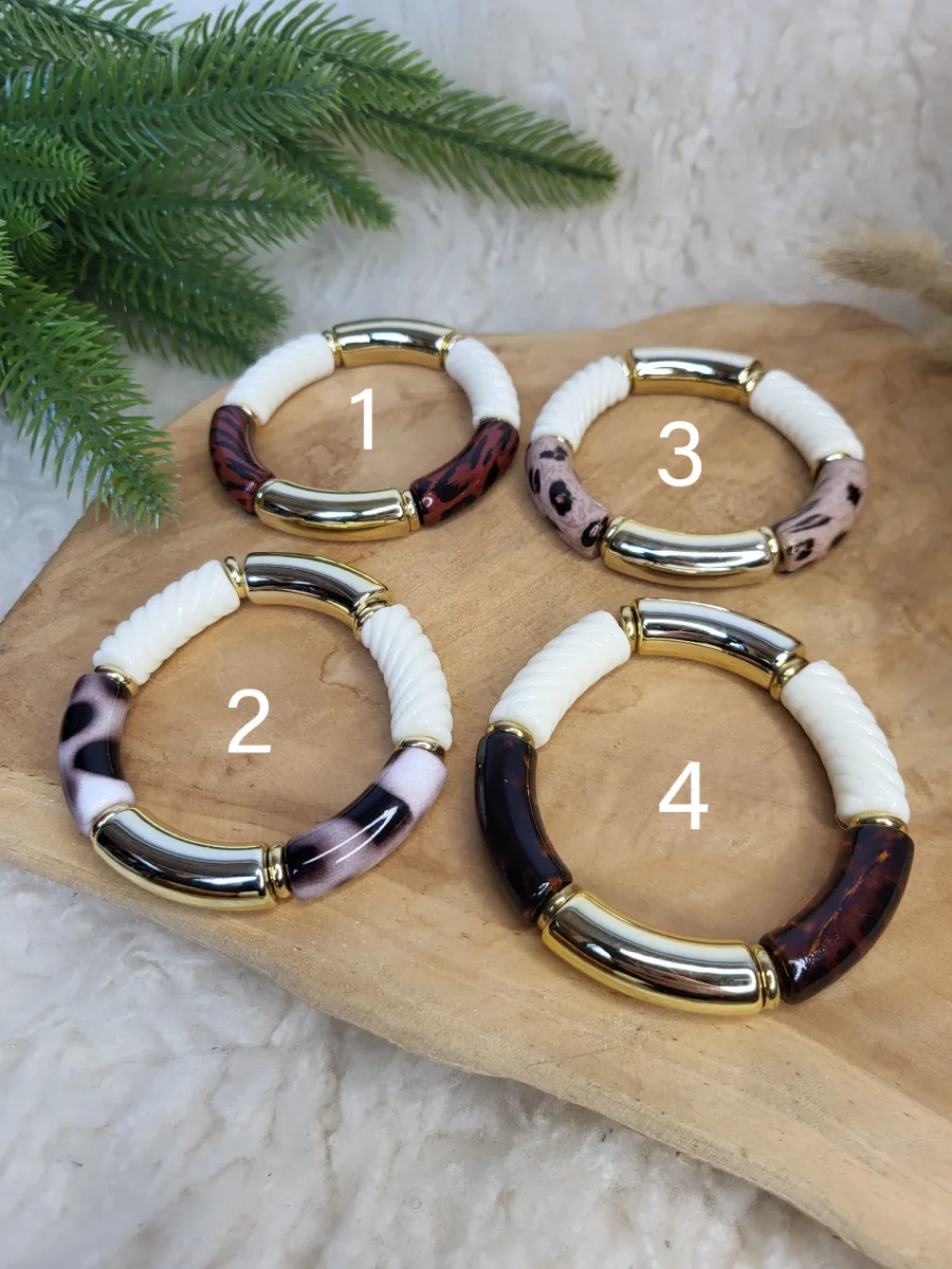 Bracelet léopard élastique acrylique – Image 8