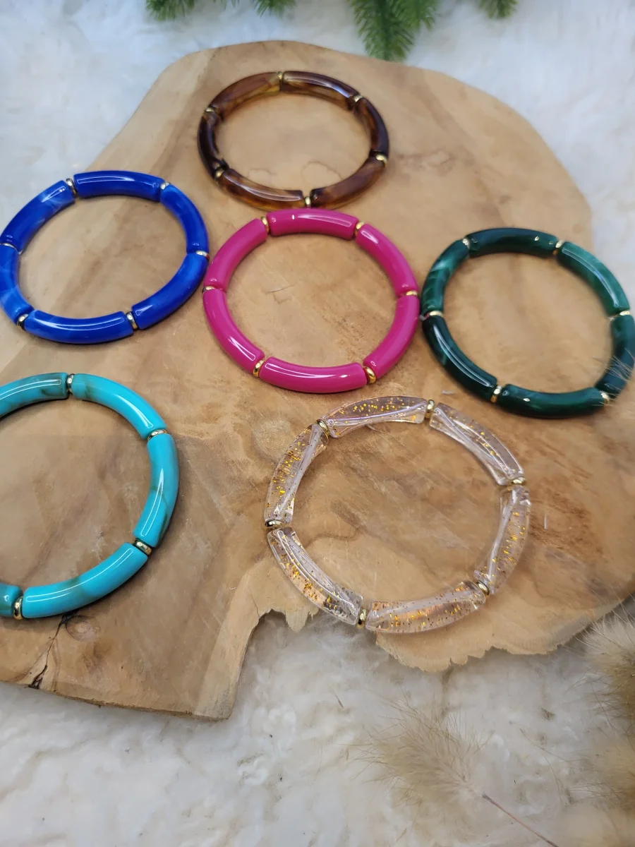 Bracelet élastique jonc uni fin – Image 3