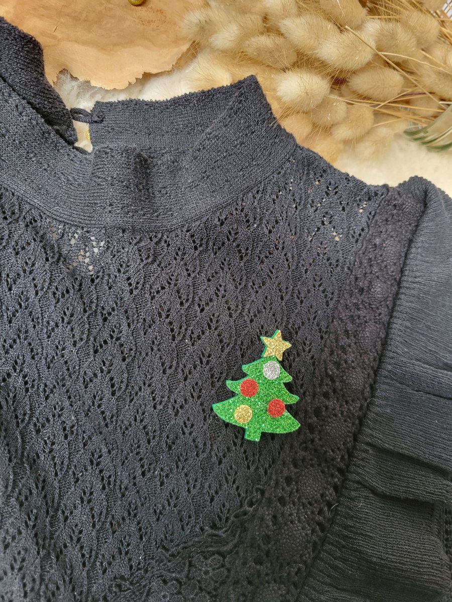Broche sapin de Noël à paillettes girly pour femme ou fille – Image 6