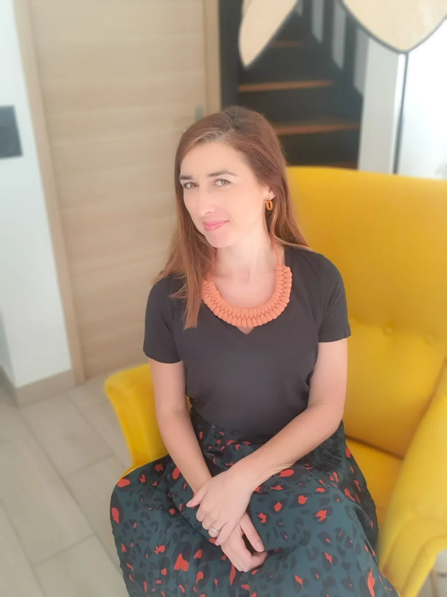 Collier corde coton noué épais plastron, bijou fantaisie, idée cadeau tendance macramé fait main noeud marin terracotta – Image 8