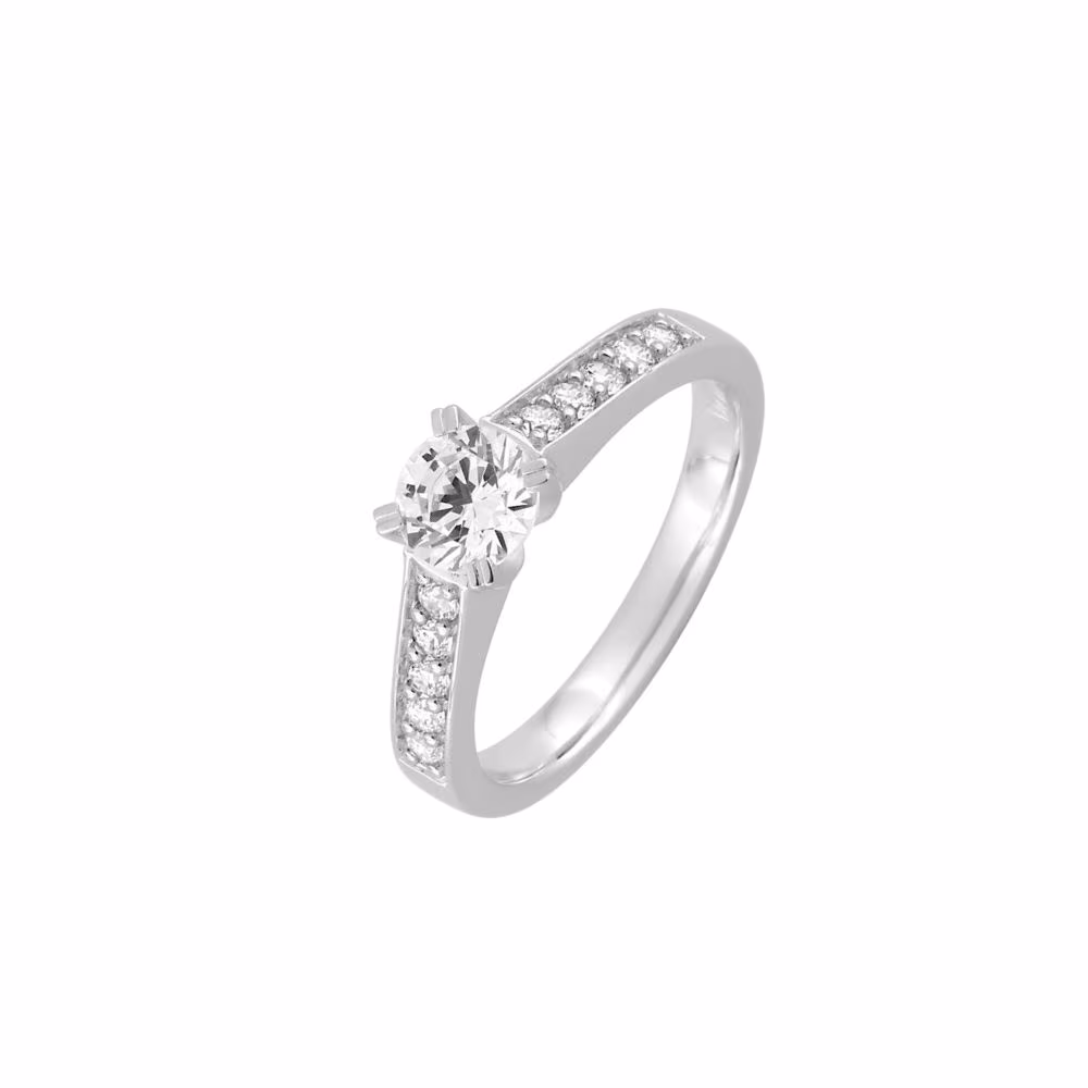 Solitaire accompagné diamant synthétique 0.95ct – Image 2