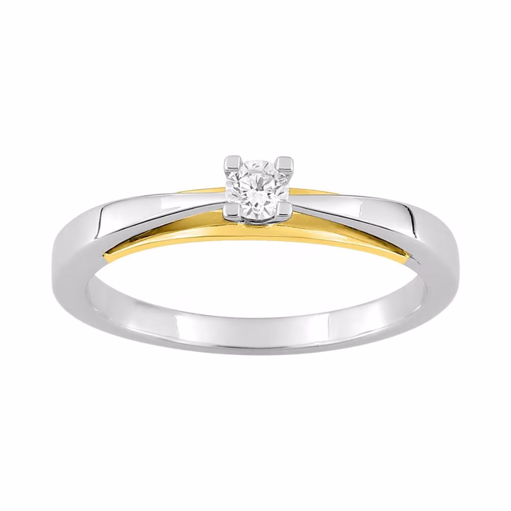 Solitaire Diamant Bicolore Eva 0.10ct