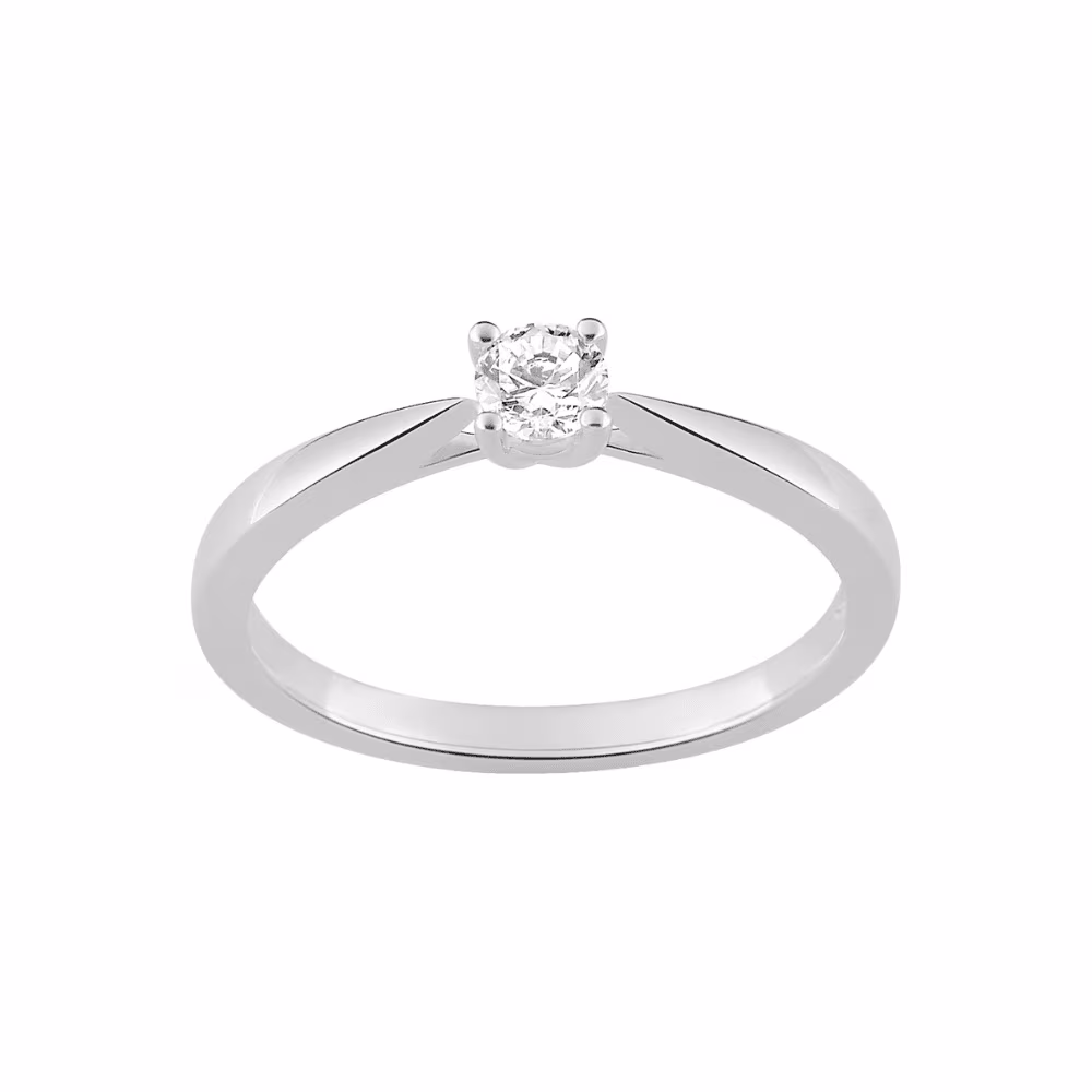 Solitaire 4 Griffes Diamant 0.20ct Julia Or Blanc