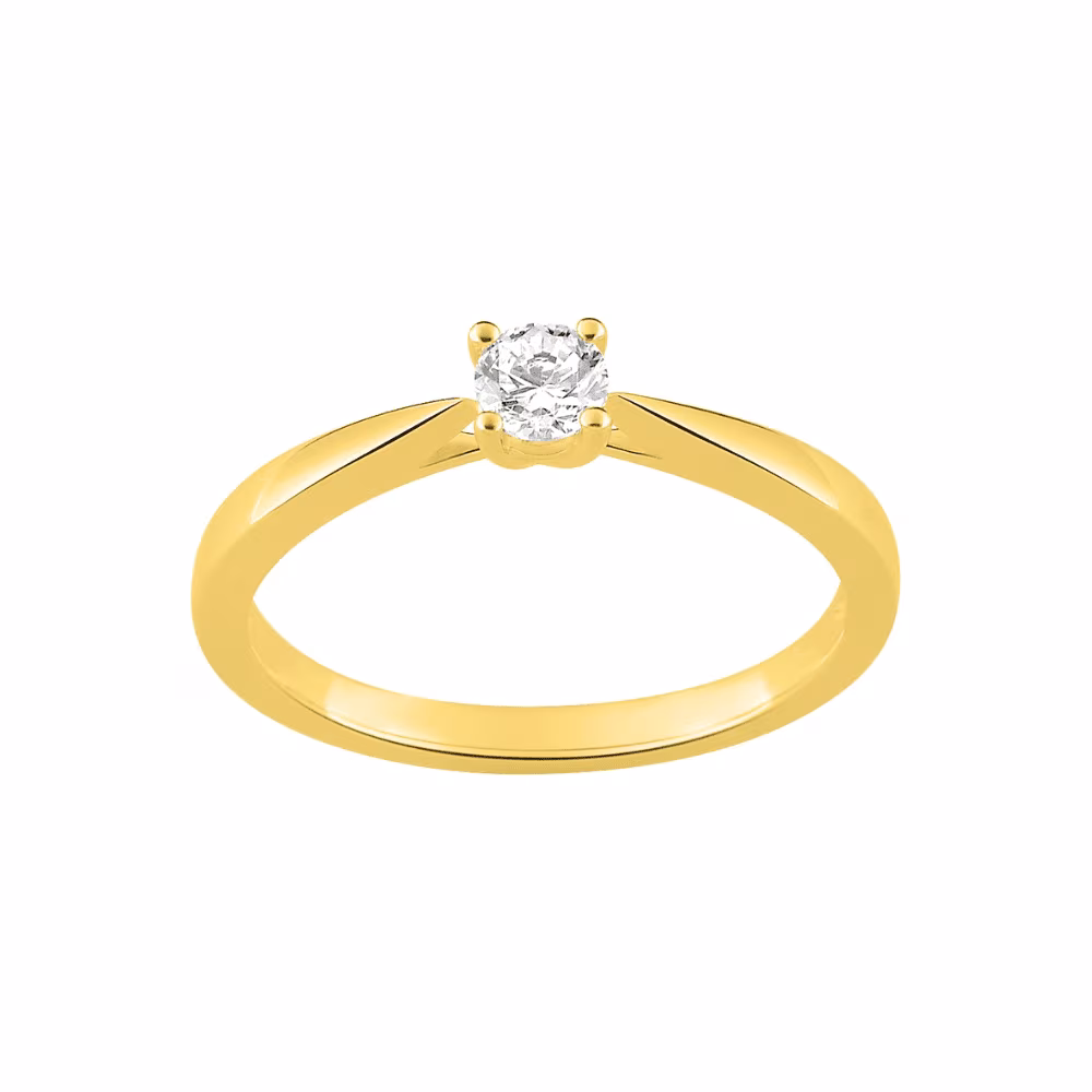 Solitaire 4 Griffes Diamant 0.20ct Julia Or Jaune