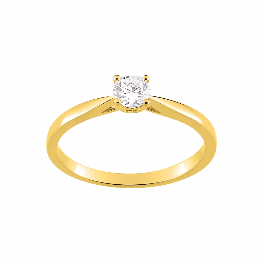 Solitaire 4 Griffes Diamant 0.30ct Julia Or Jaune