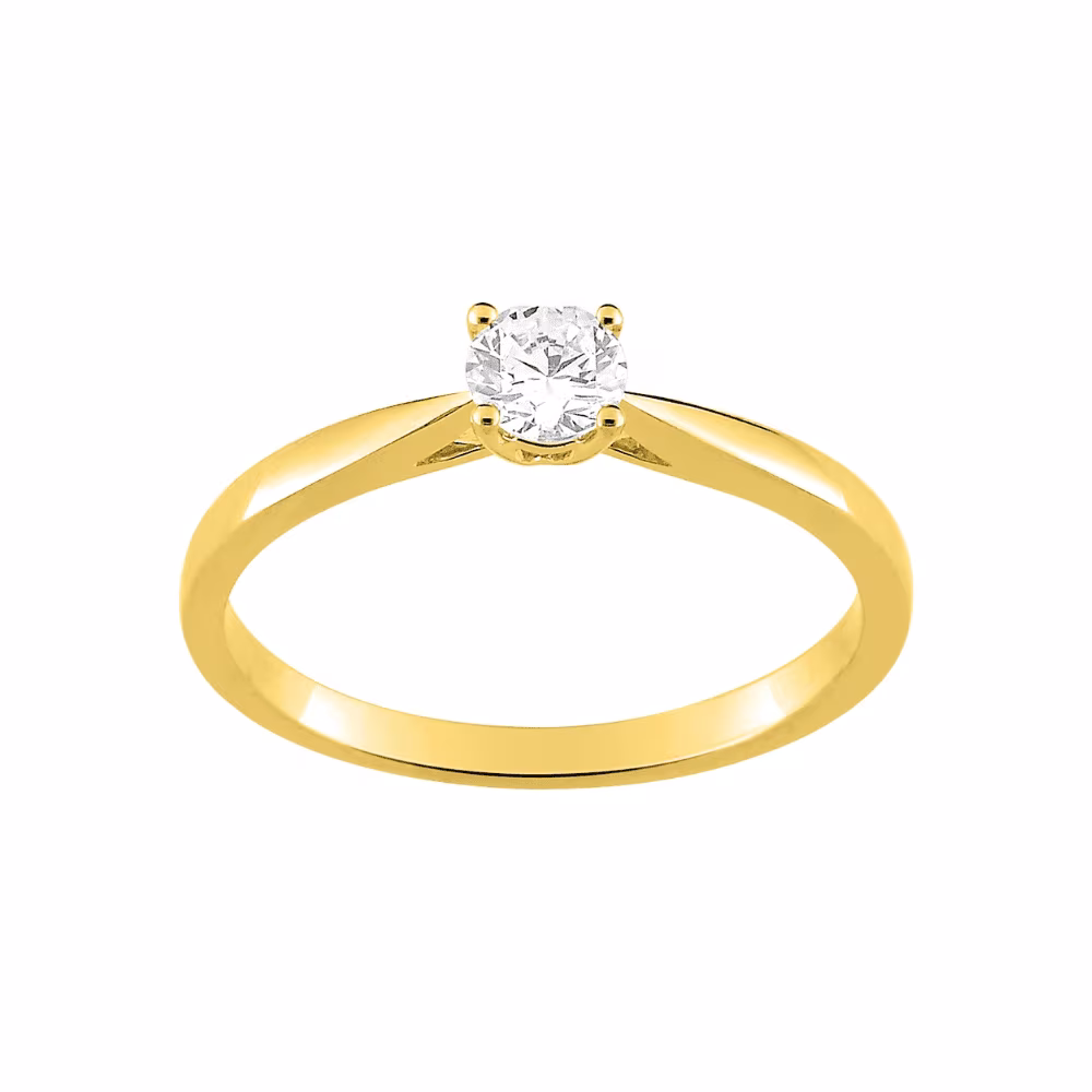 Solitaire 4 Griffes Diamant 0.40ct Julia Or Jaune