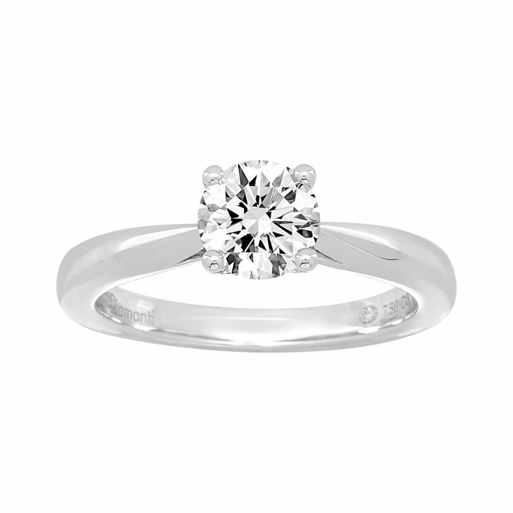 Solitaire siamant synthétique 1ct Diamanti, or blanc