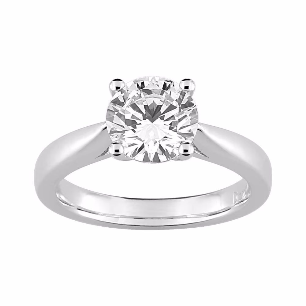 Solitaire Diamant Synthétique 2ct Diamanti Or Blanc