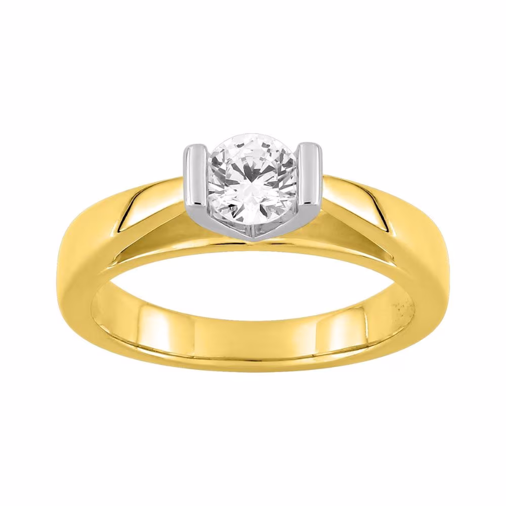 Solitaire Diamant Synthétique 0.50ct Diamanti Bicolore