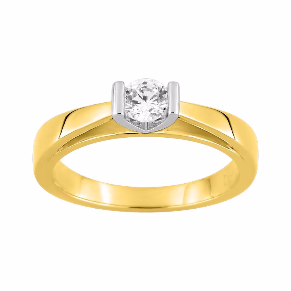 Solitaire Diamant Synthétique 0.30ct Diamanti Bicolore