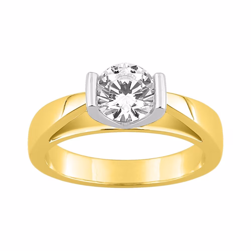 Solitaire Diamant Synthétique 1ct Diamanti Bicolore
