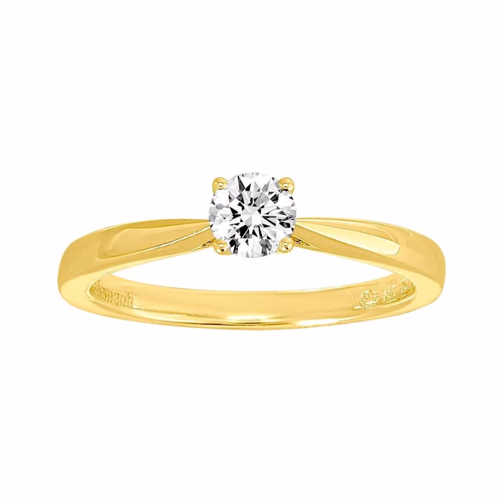 Solitaire Diamant Synthétique 0.30ct Diamanti Or Jaune – Image 2