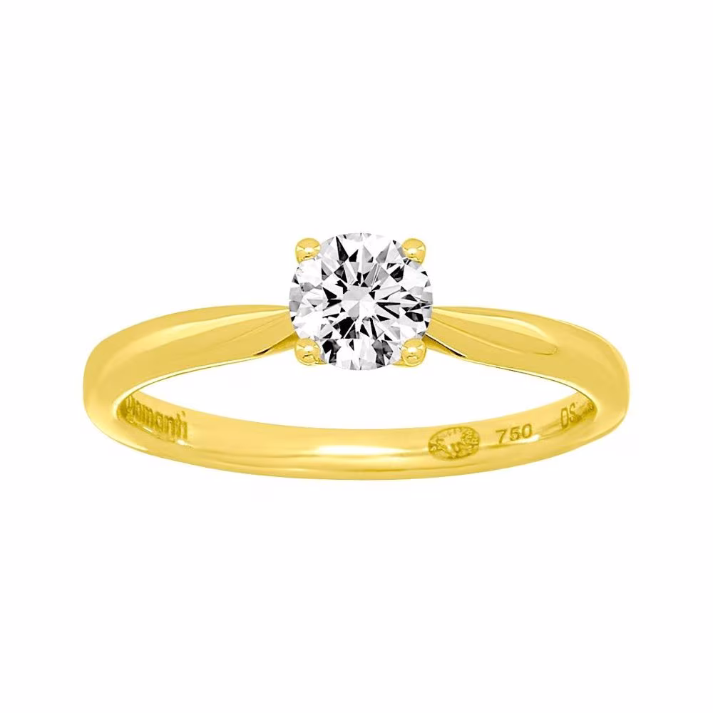 Solitaire Diamant Synthétique 0.50ct Diamanti Or Jaune – Image 2