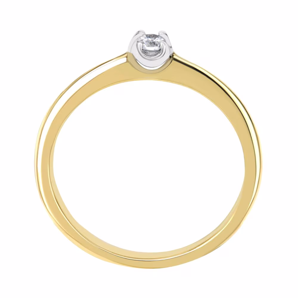 Solitaire Garel Only Diamond 0.15ct Or Bicolore – Image 3