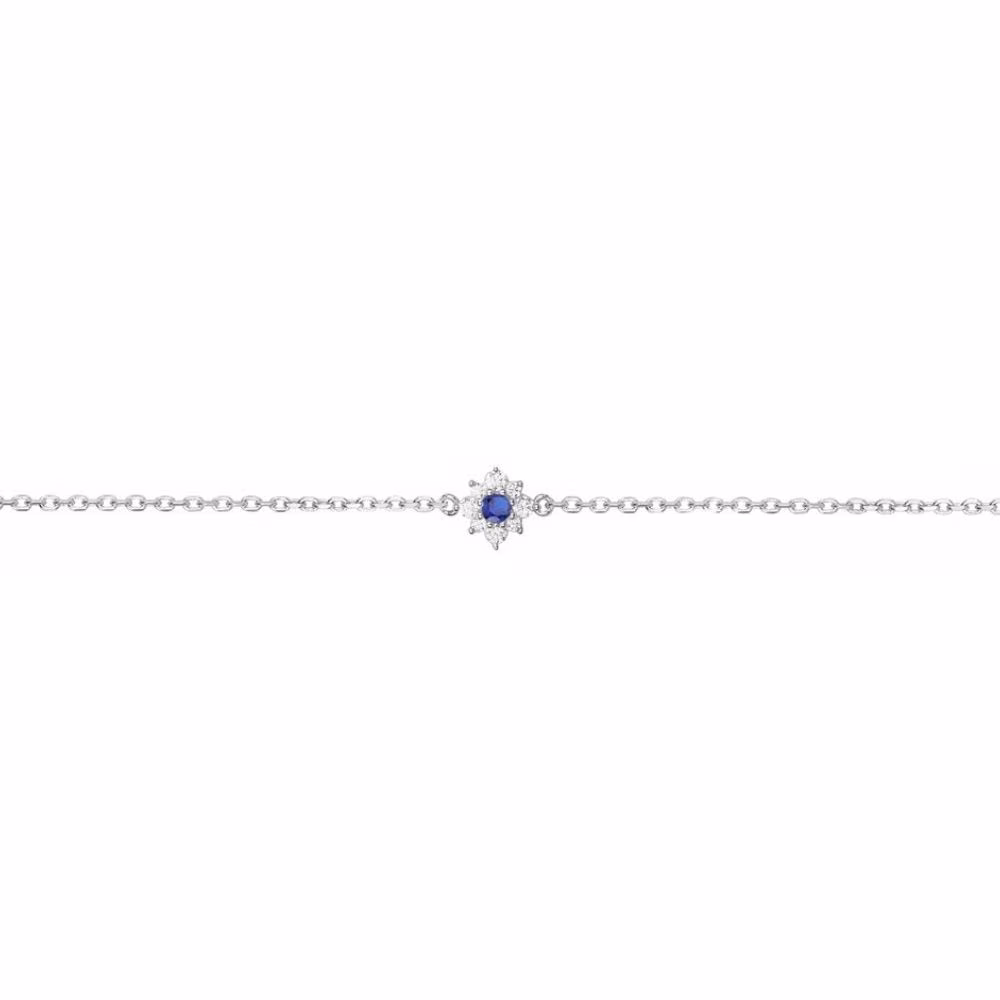 Bracelet en argent, oxyde bleu et blanc forme étoile