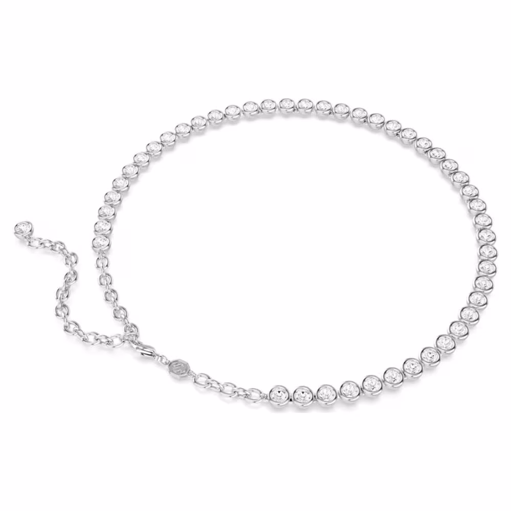 Collier Tennis Swarovski Imber, rhodié, blanc